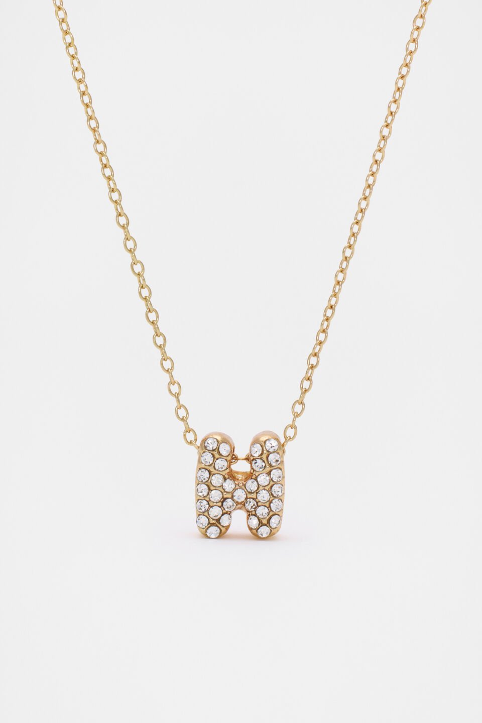 Initial Jewel Bubble Necklace  H