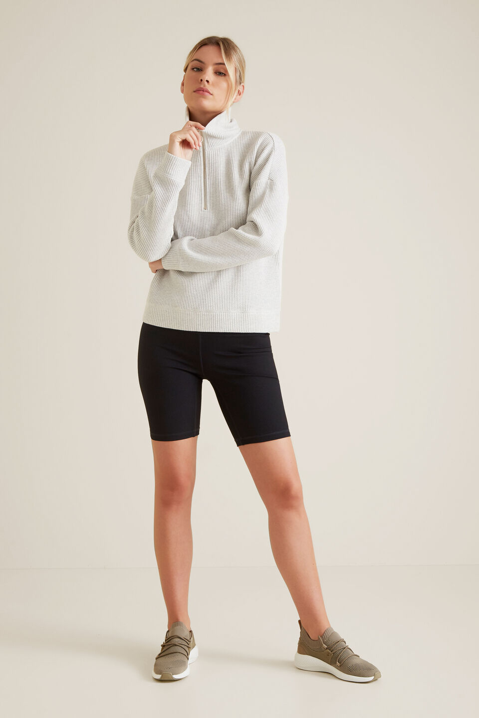 Zip Through Collared Sweater  