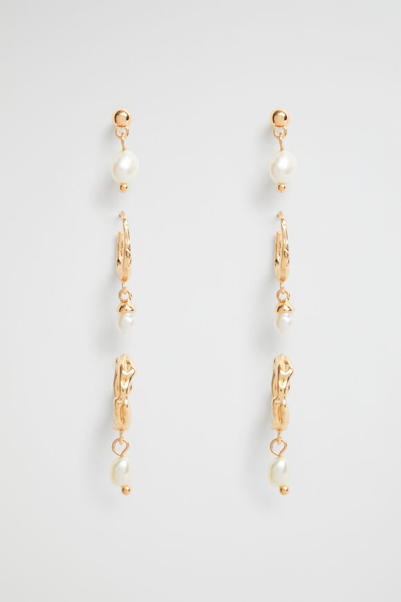 Multi Pearl Ear Pack  Gold  hi-res