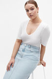 V Neck Half Sleeve Tee  Cloud Cream  hi-res
