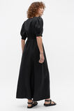 Linen Twist Front Midi Dress  Black  hi-res