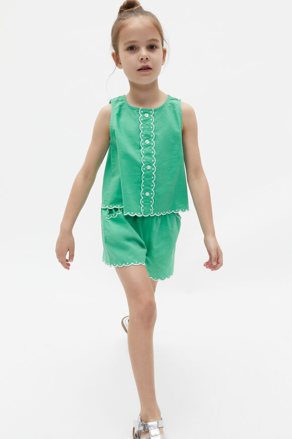 Scallop Trim Top  Deep Emerald  hi-res