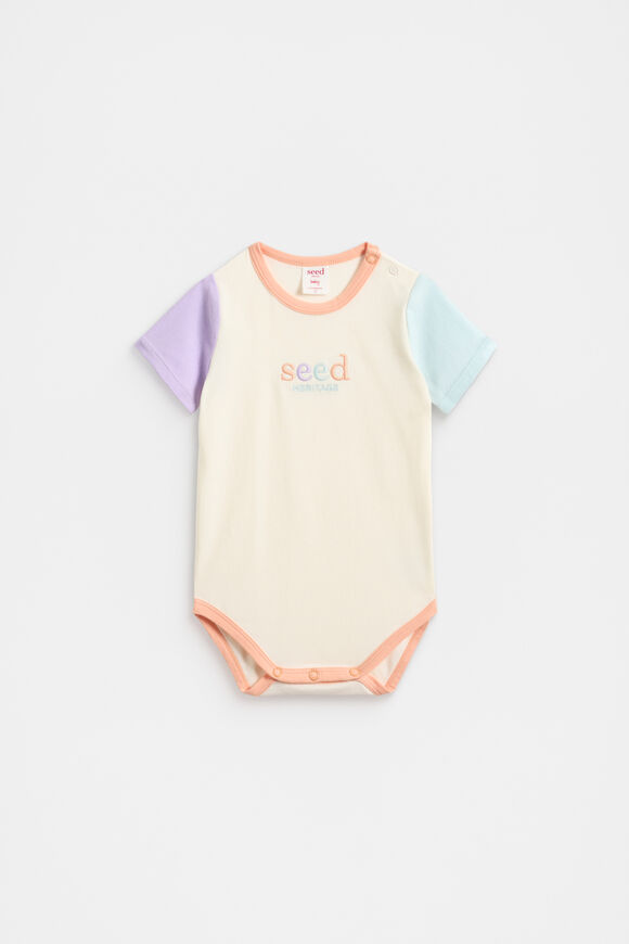 Colourblock Logo Bodysuit  Multi  hi-res