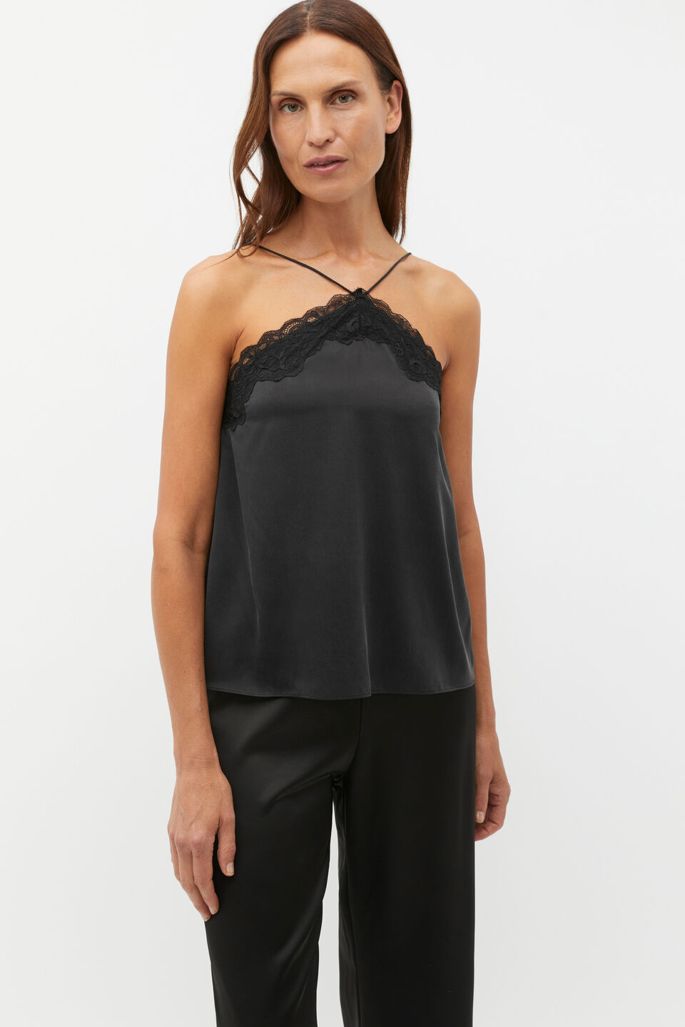 Silk Lace Camisole  Black