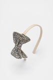 Glitter Bow Headband  Pale Gold  hi-res