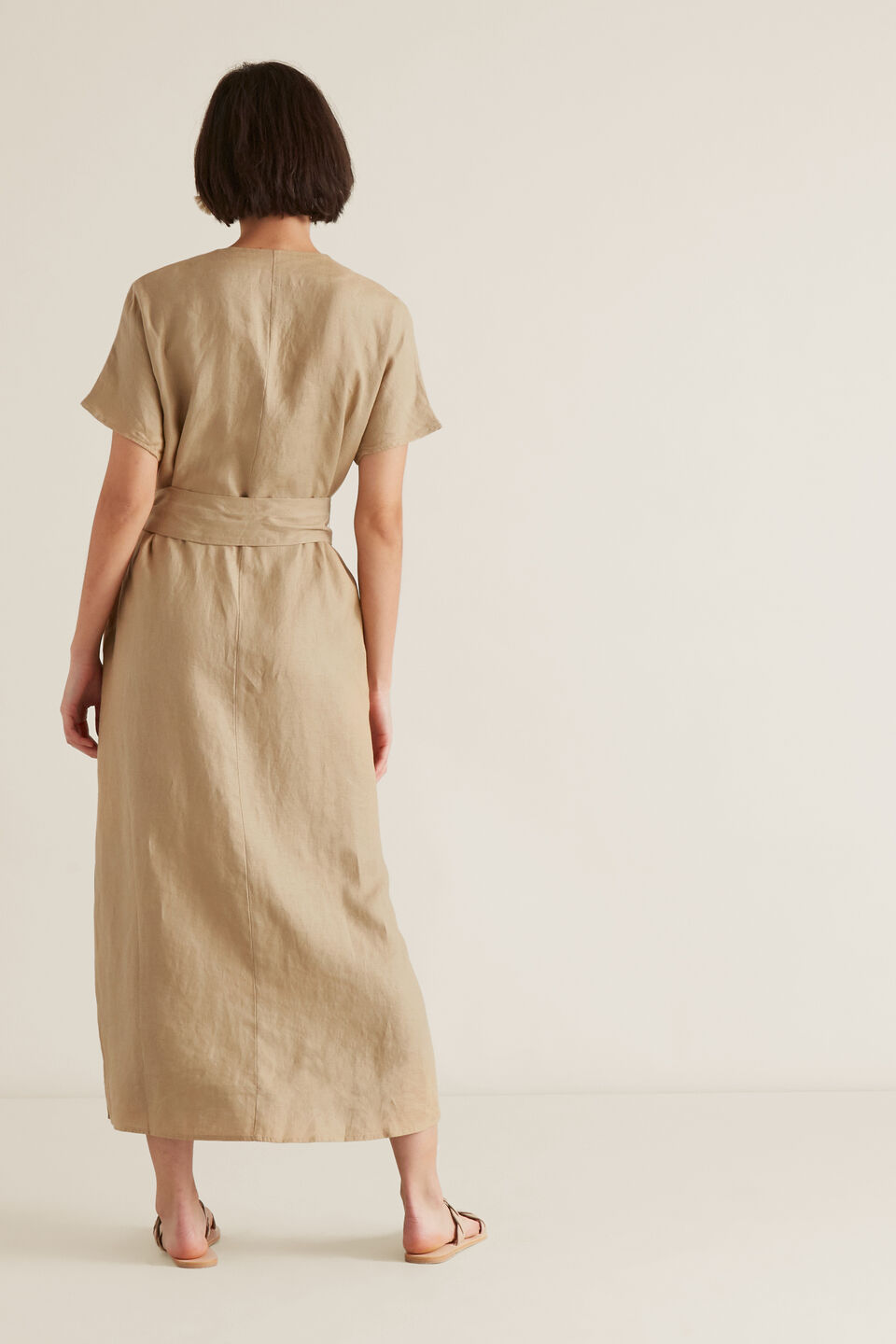 Linen Tie Up Dress  