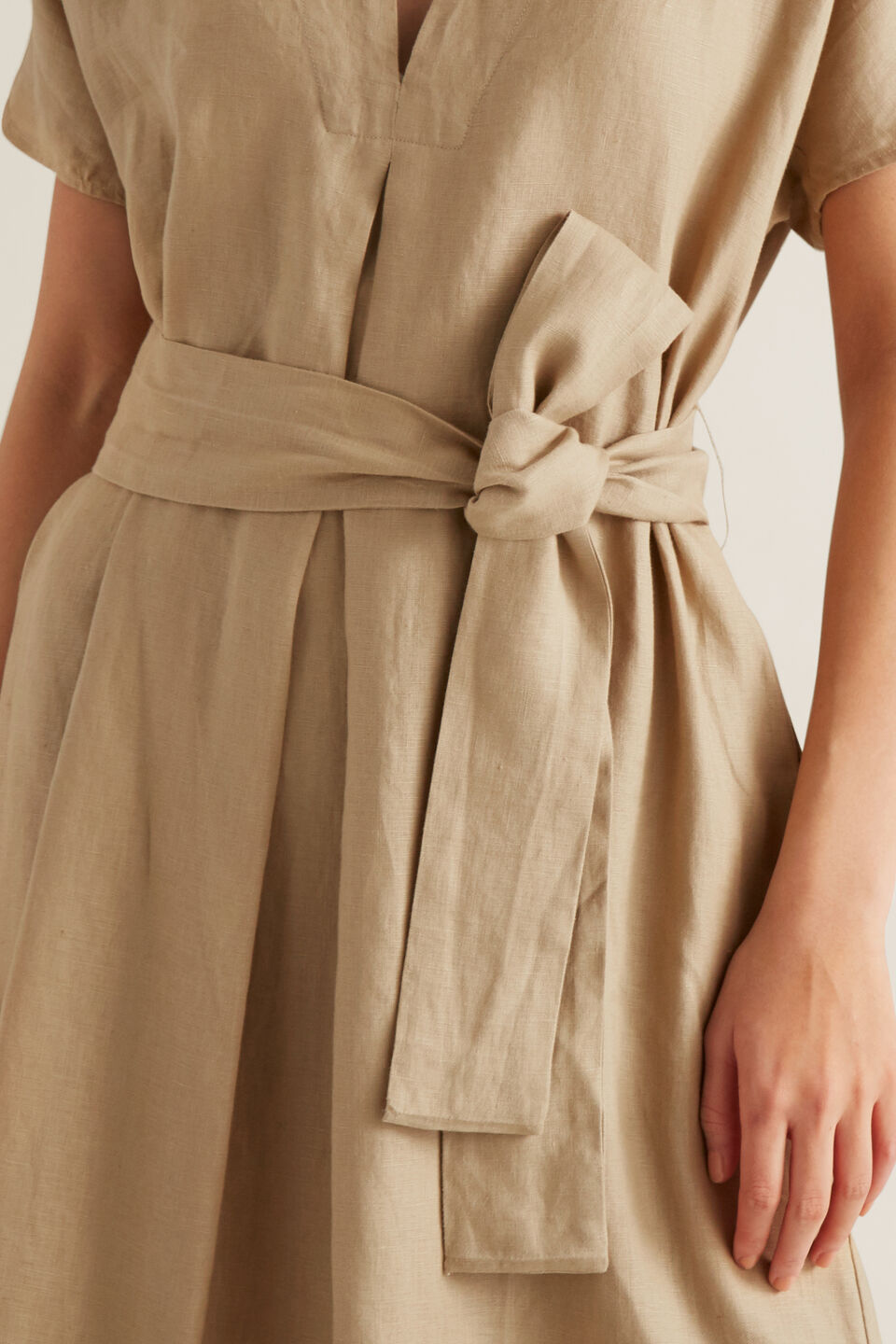 Linen Tie Up Dress  
