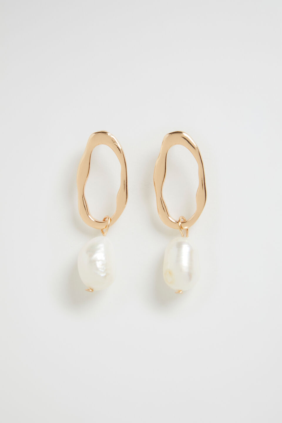 Organic Stud with Pearl  Gold