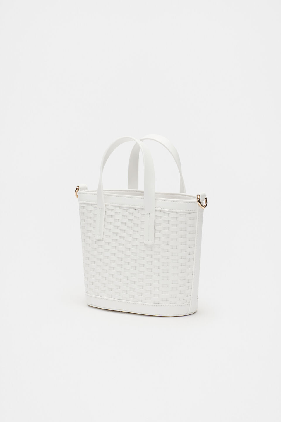 Woven Basket Crossbody Bag  White