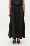 Linen Elasticated Skirt  Black  hi-res