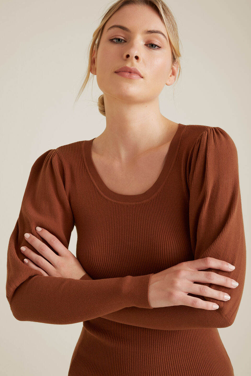 Blouson Sleeve Knit  