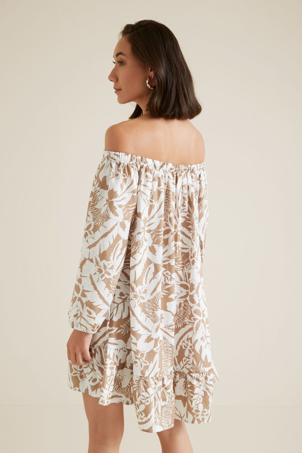 Palm Print Swing Dress  