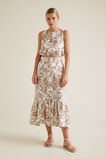 Palm Print Button Skirt    hi-res