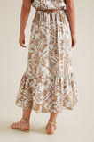 Palm Print Button Skirt    hi-res