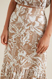 Palm Print Button Skirt    hi-res