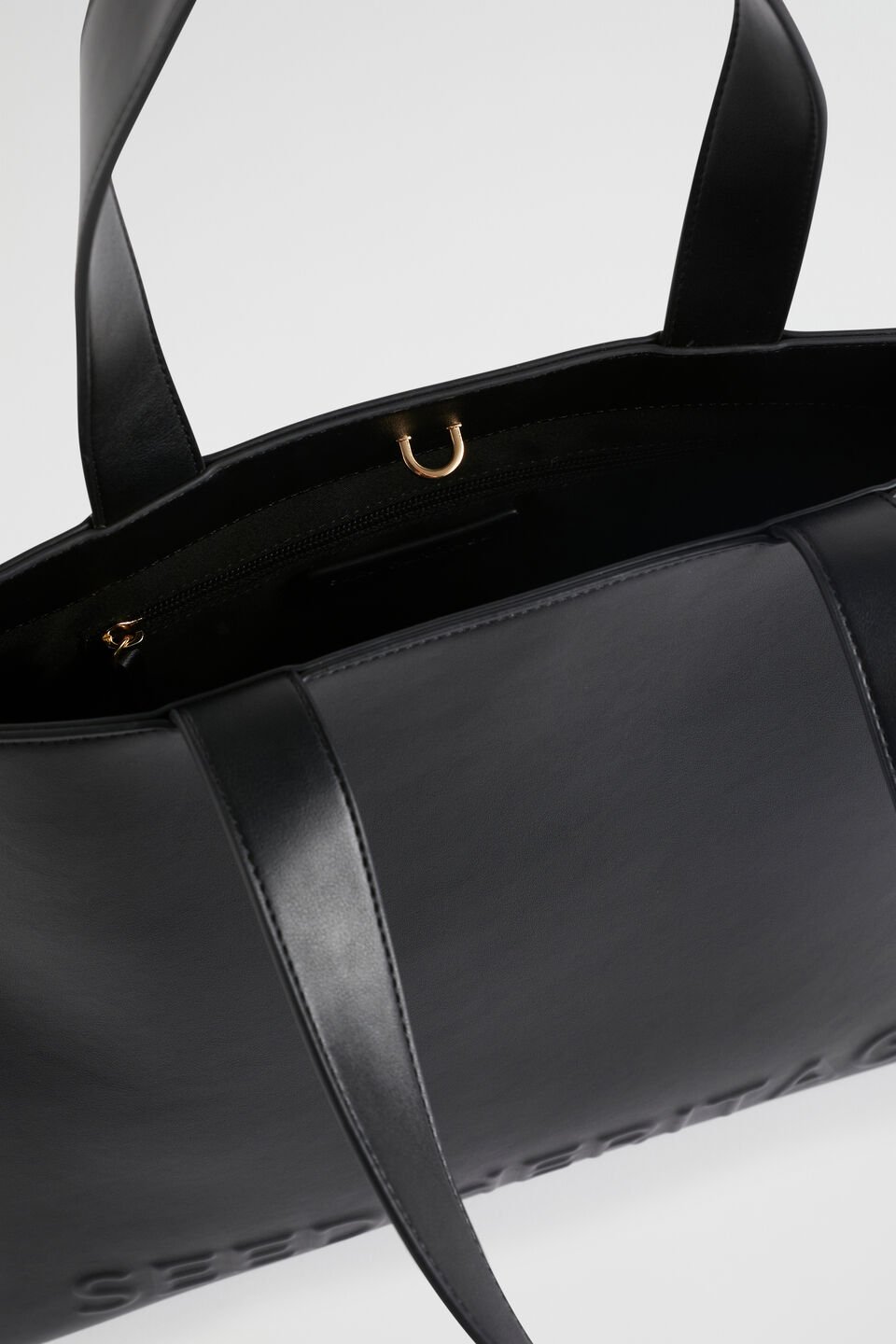 Logo Detail Tote  Black