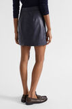 Leather Fly Front Mini Skirt  Midnight Sky  hi-res