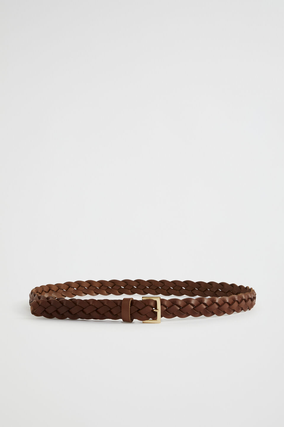 Beck Narrow Woven Belt  Tan
