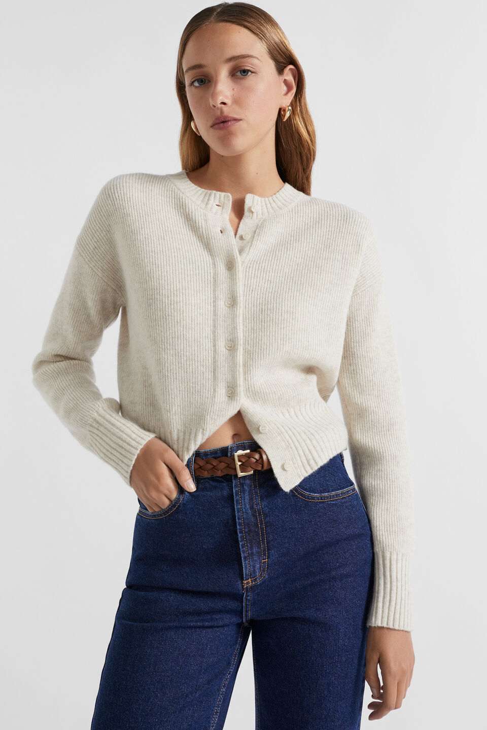 Beck Narrow Woven Belt  Tan