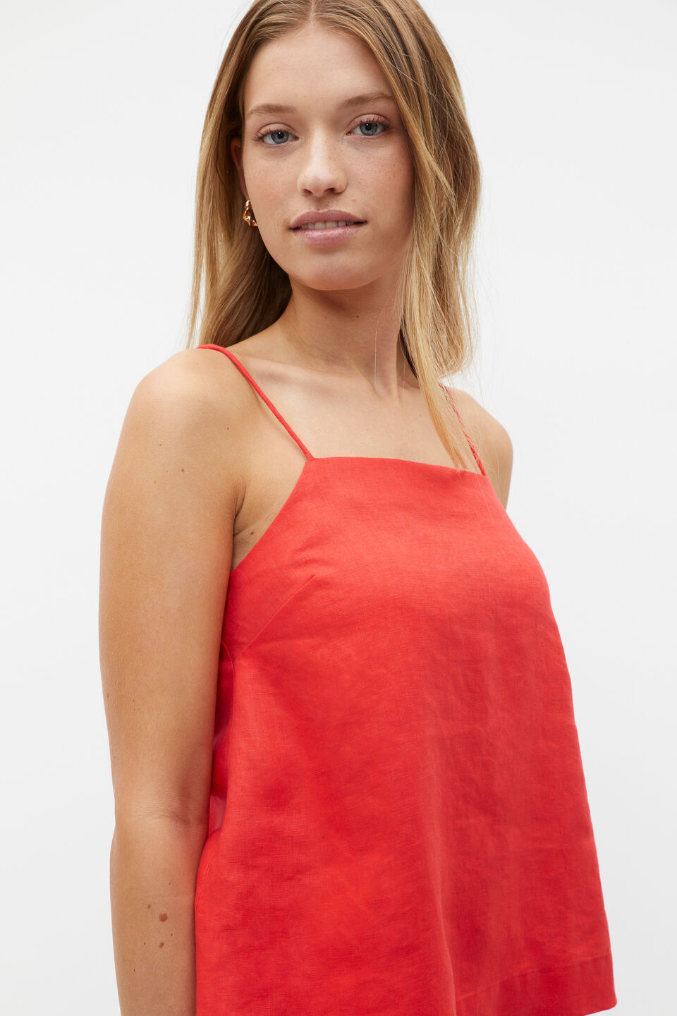 Core Linen Camisole  Strawberry Red