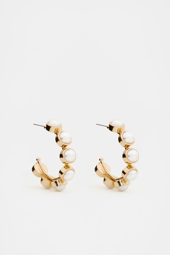 Stone Vintage Style Hoop  Gold  hi-res