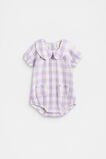 Gingham Collar Romper  Bright Lavender  hi-res