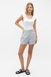 Ruffle Square Neck Tank  Whisper White  hi-res