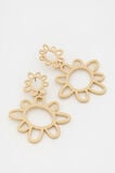Textured Flower Drop Earring  Gold  hi-res