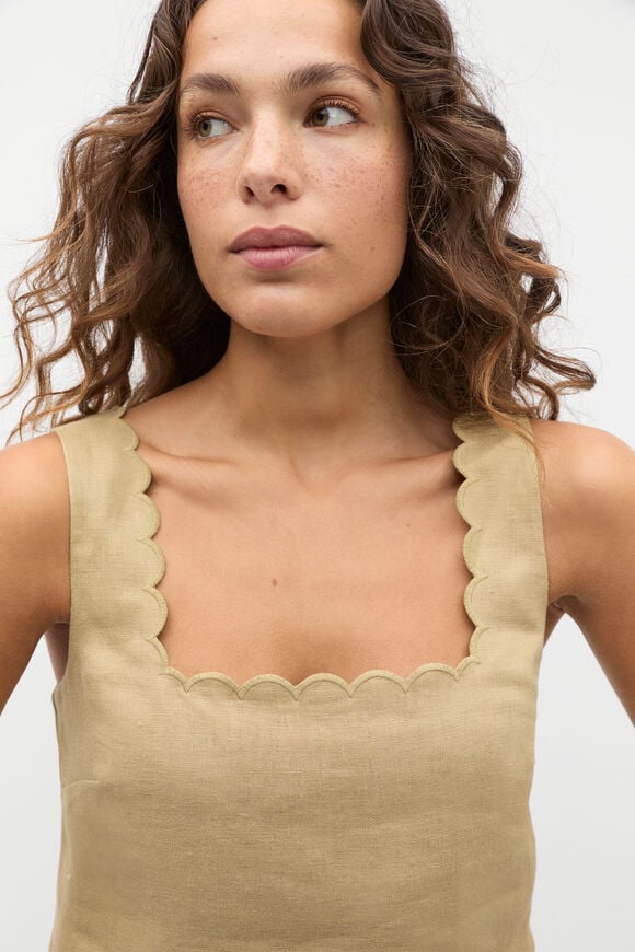 Scallop Broderie Shell Top  Cashew  hi-res