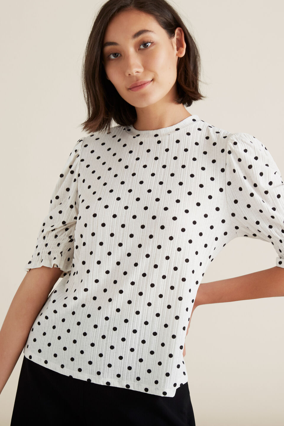 Shirred Sleeve Top  