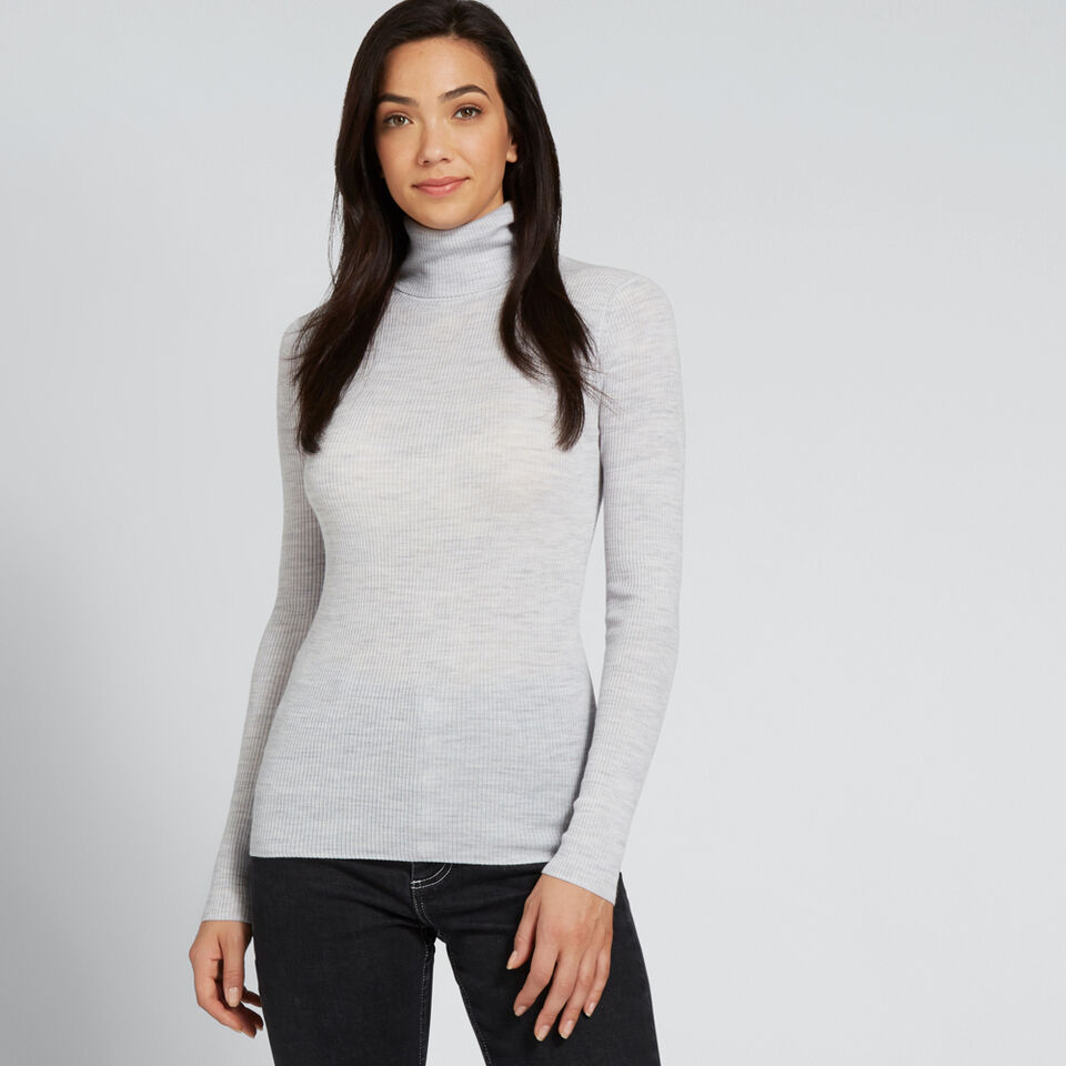 Fitted Rib Roll Neck  