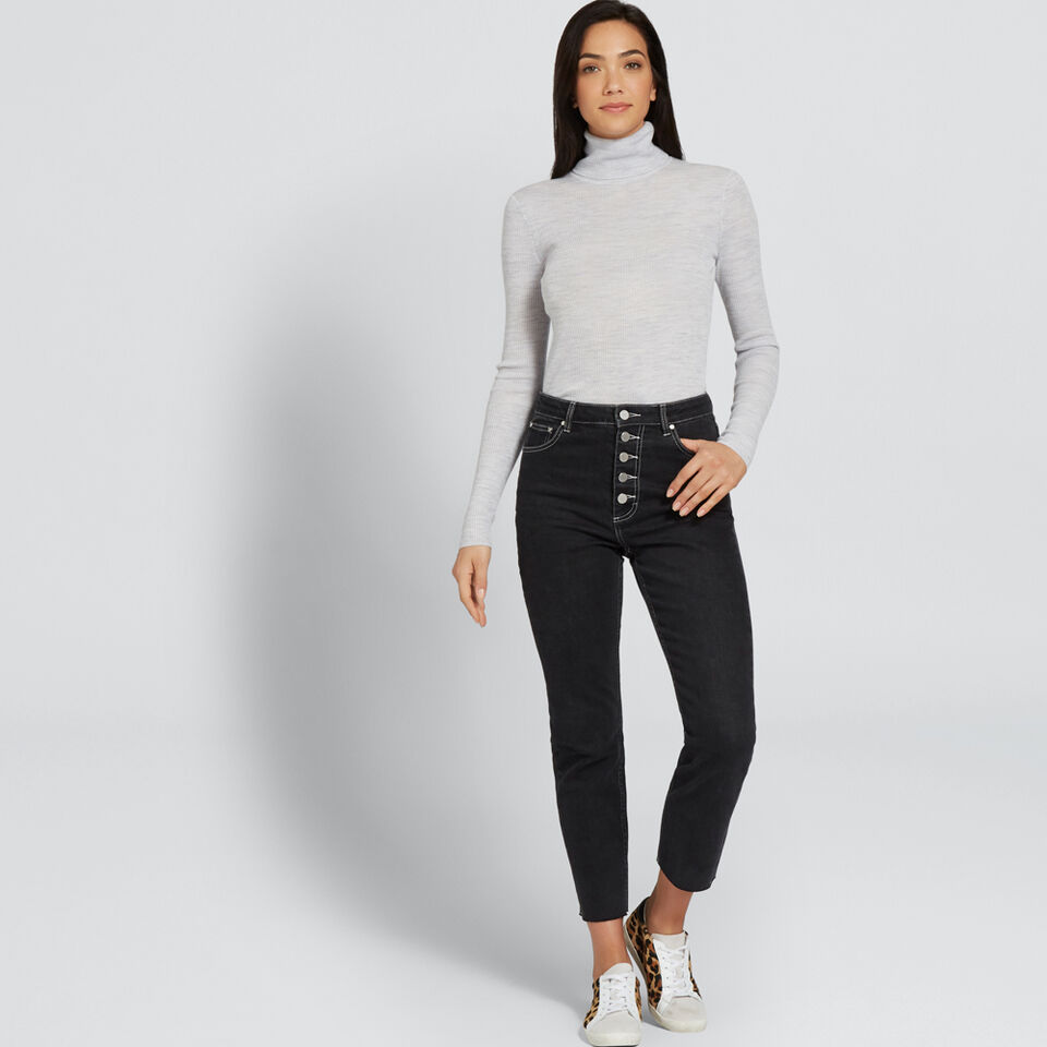 Fitted Rib Roll Neck  