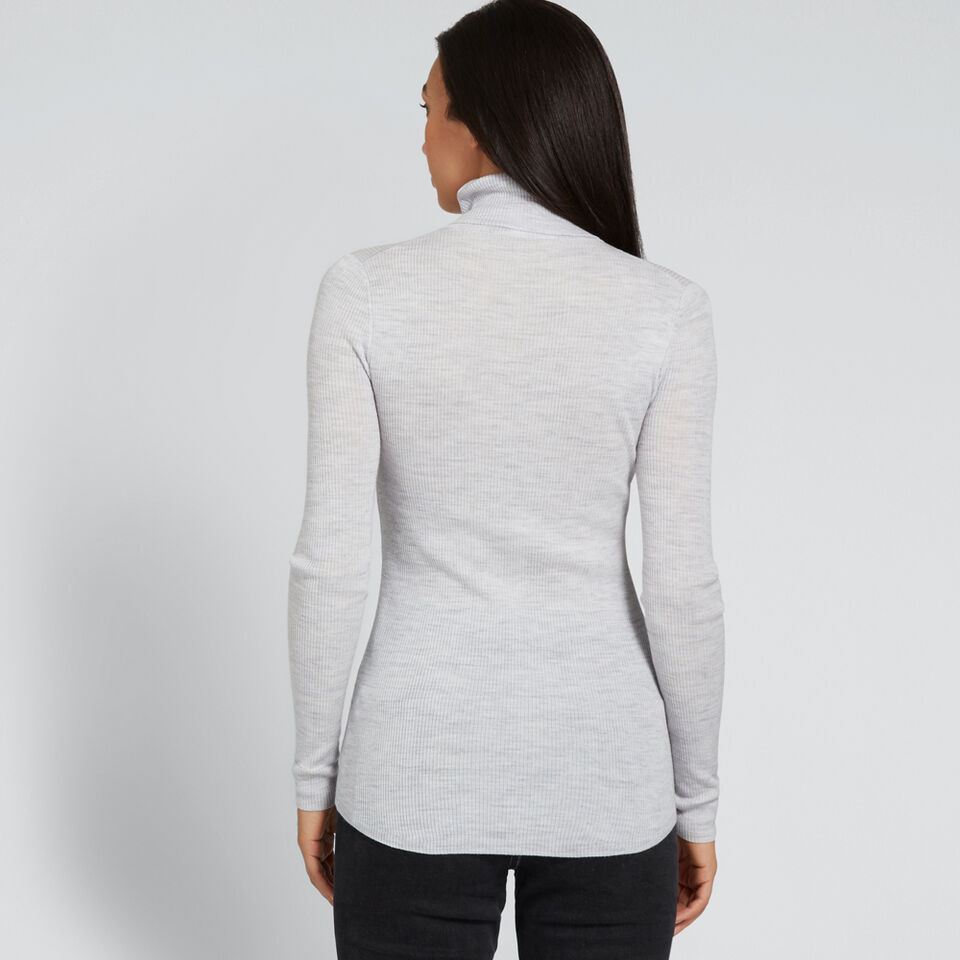 Fitted Rib Roll Neck  