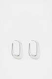 Large Rectangular Hoop  Silver  hi-res