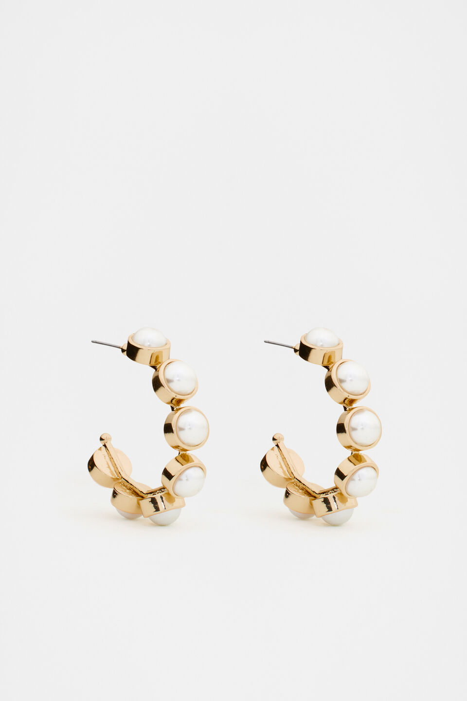 Stone Vintage Style Hoop  Gold