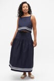 Poplin Stripe Trim Top  Midnight Sky  hi-res