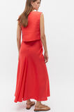 Linen Cropped Shell Top  Strawberry Red  hi-res