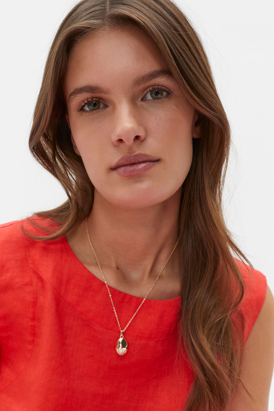 Pave Organic Pendant  Gold