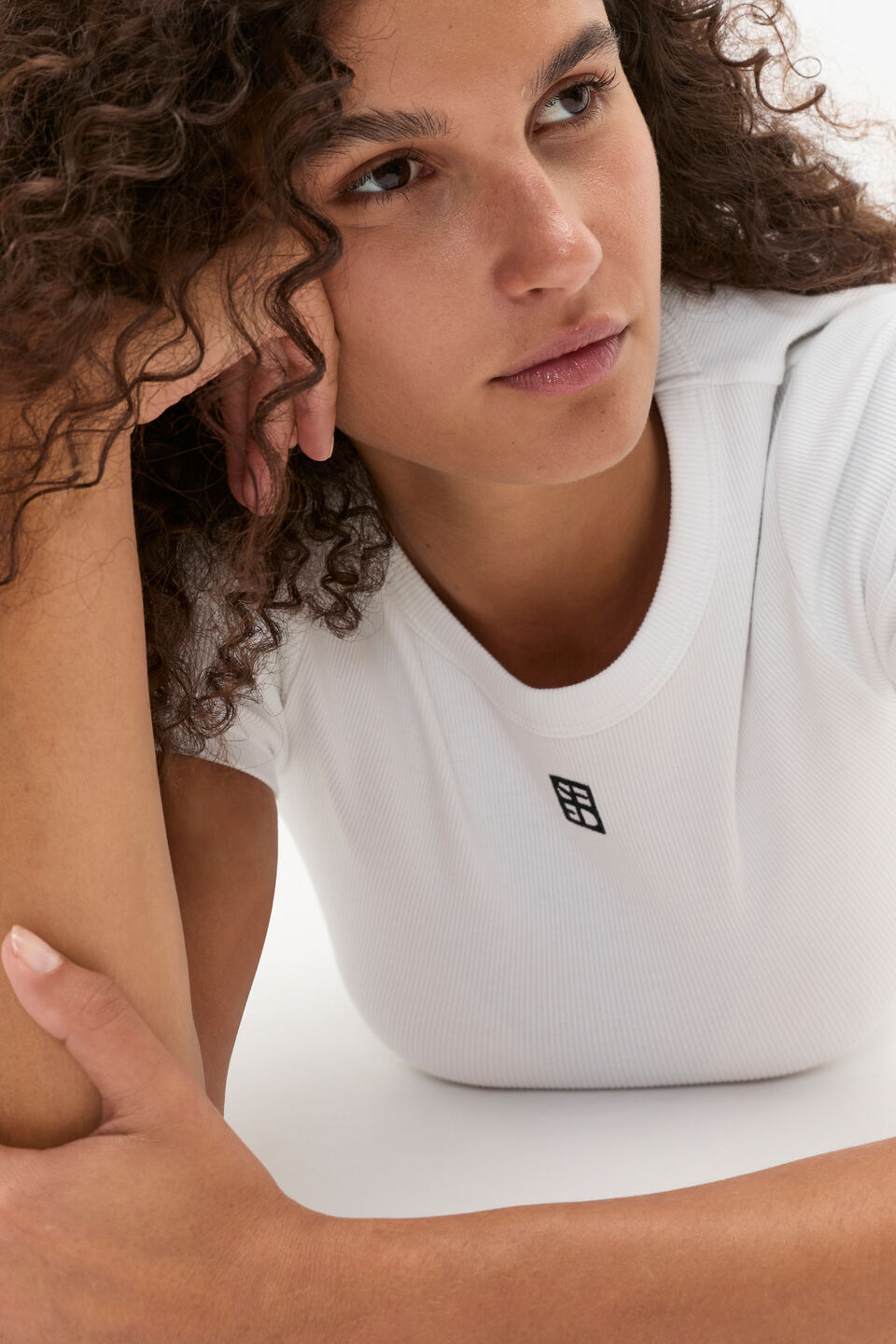Heritage Rib Tee  Whisper White