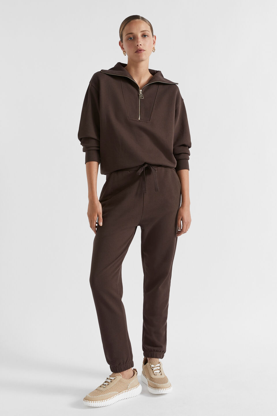 Core Heritage Half Zip Sweat  Dark Espresso