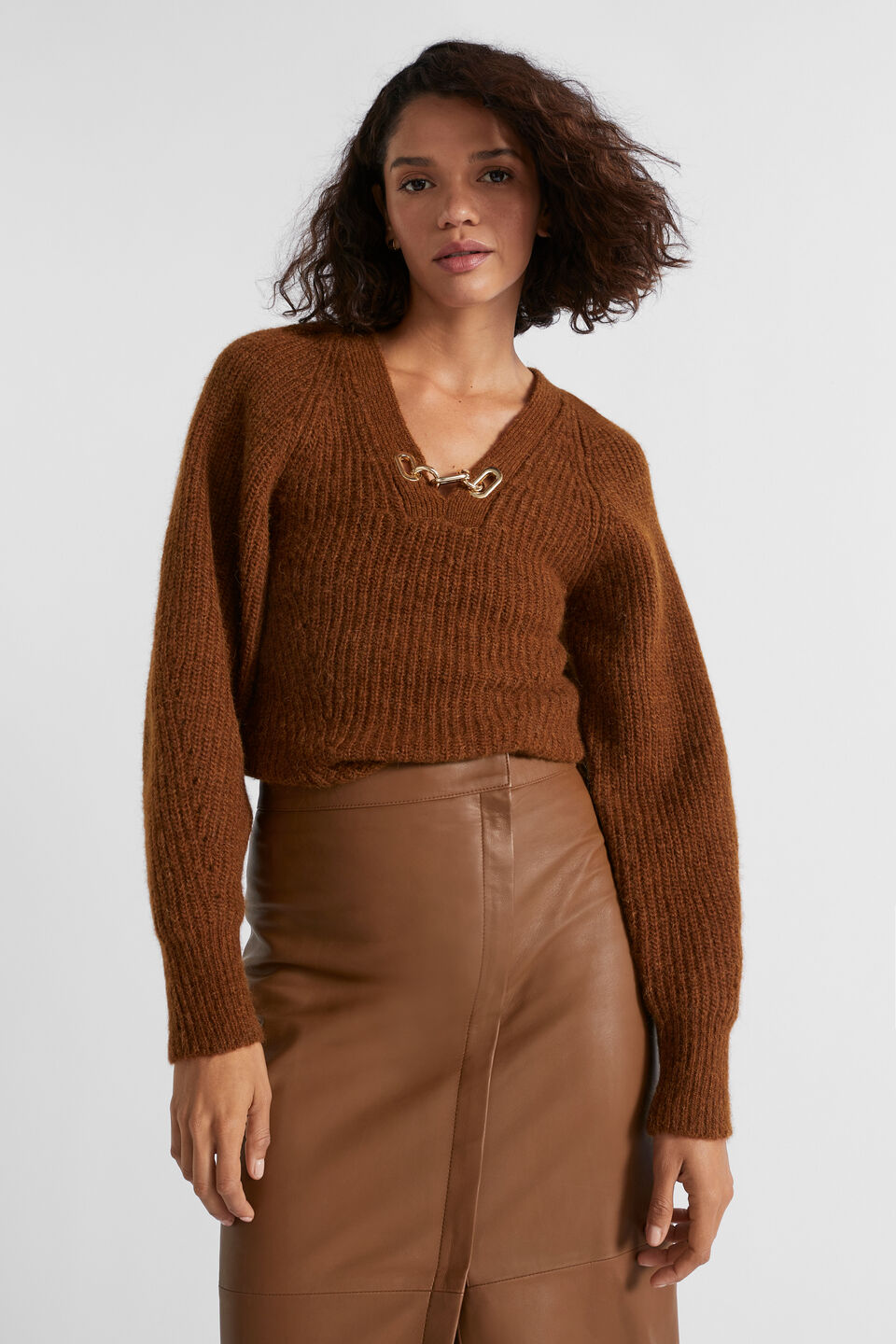 Ring Detail Raglan Knit  Spice Marle