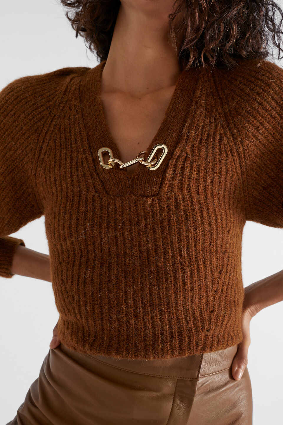 Ring Detail Raglan Knit  Spice Marle