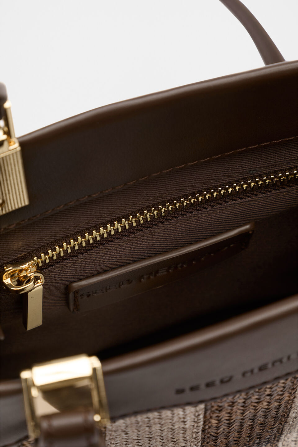 Mini Woven Tote  Dark Espresso