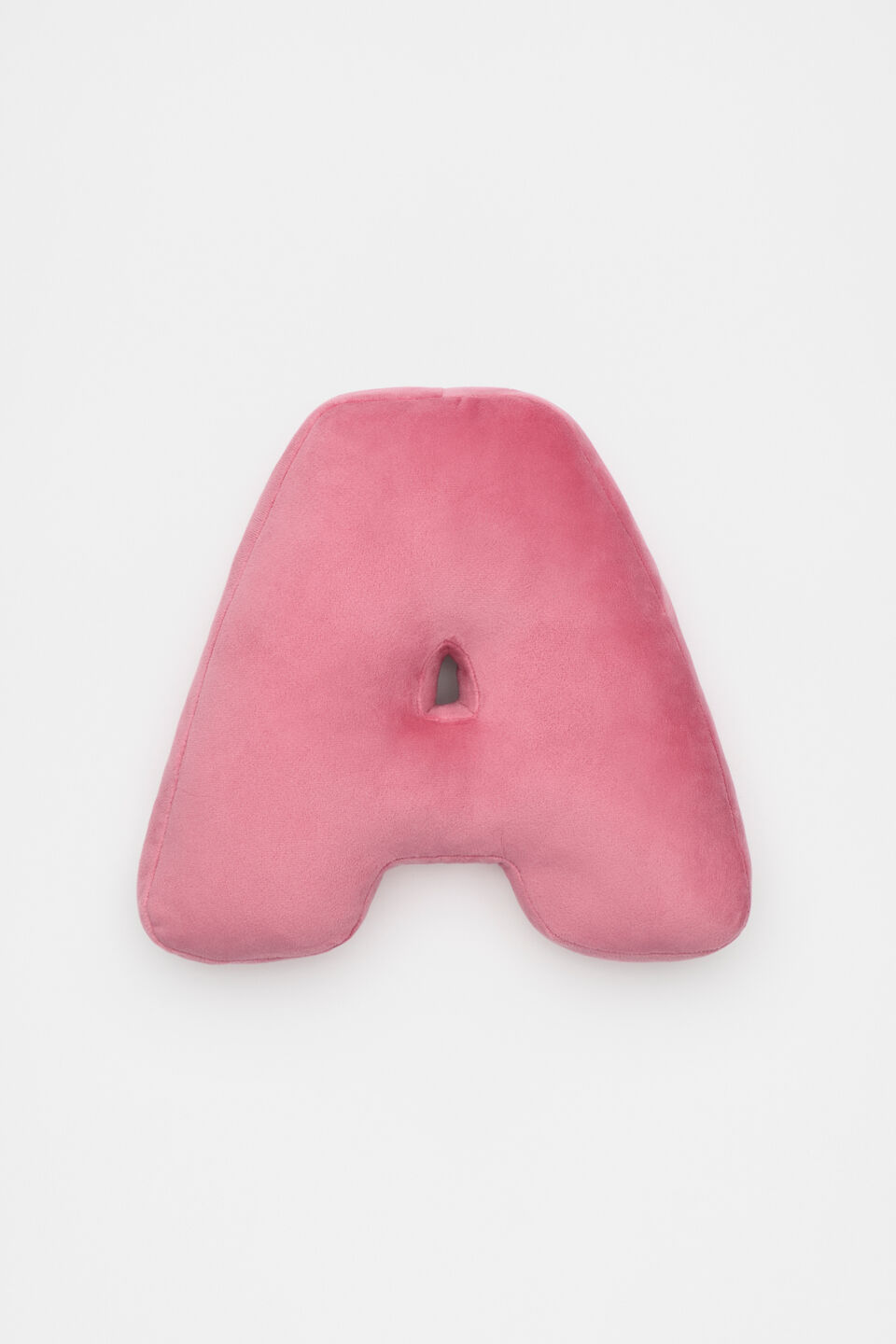 Raspberry Velvet Initial Cushion  A
