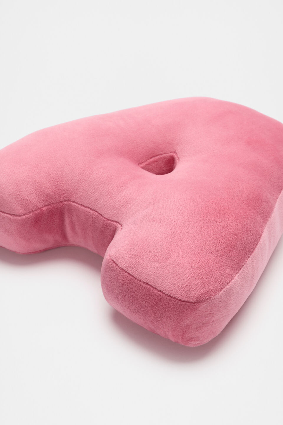 Raspberry Velvet Initial Cushion  A