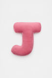 Raspberry Velvet Initial Cushion  J  hi-res