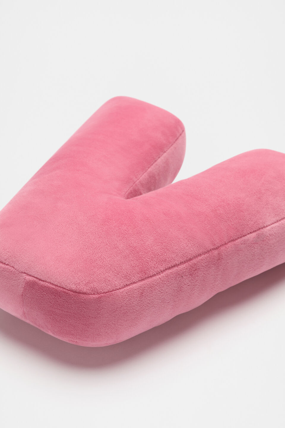 Raspberry Velvet Initial Cushion  V
