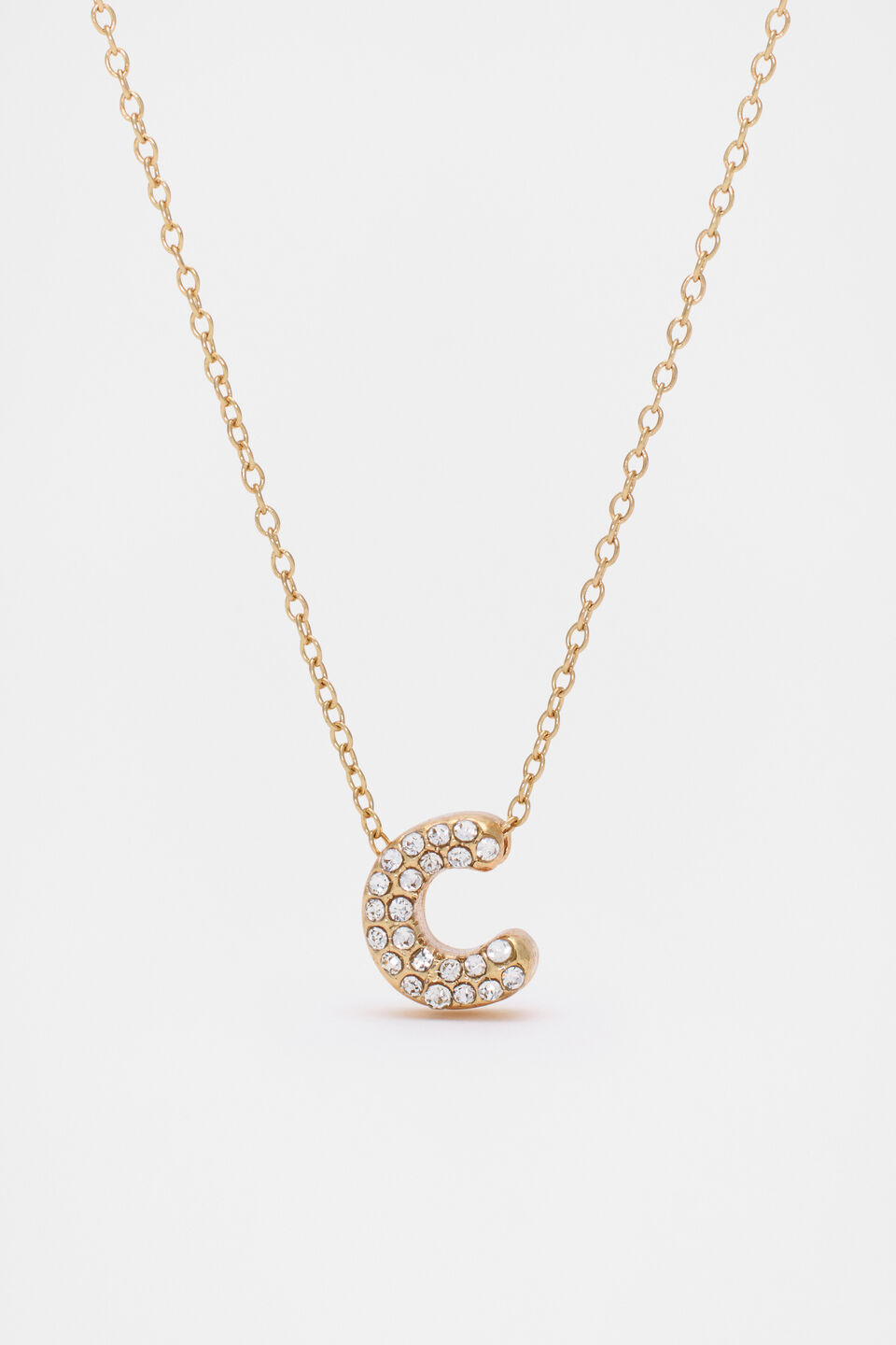 Initial Jewel Bubble Necklace  C