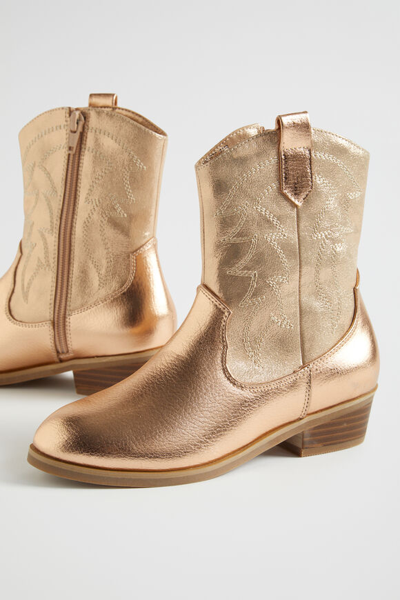 Foil Cowboy Boot  Rose Gold  hi-res