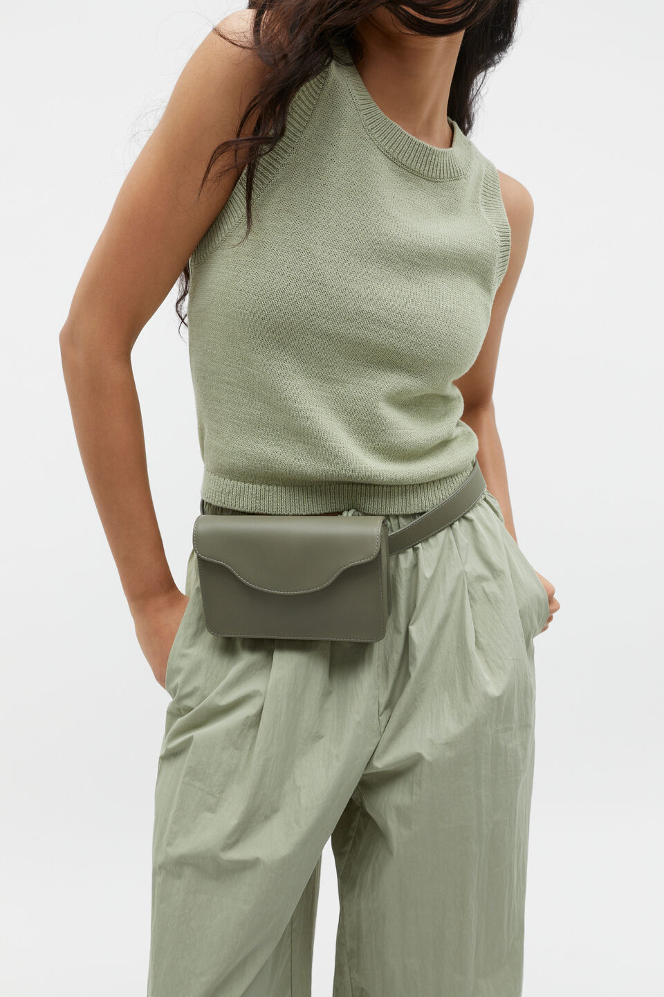 Leather Belt Bag  Martini